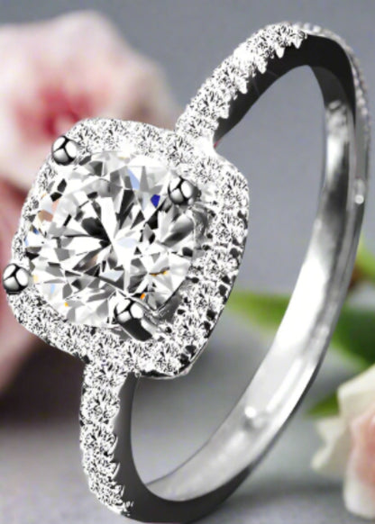 Moissanite Ring One Carat Moissanite Ring with Adjustable Opening