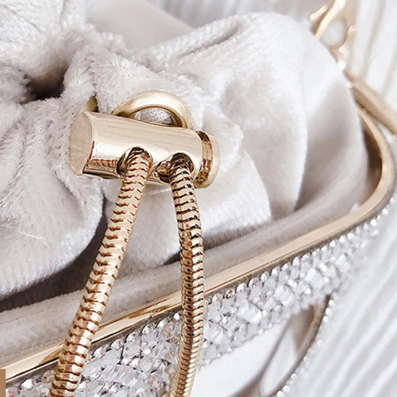 Luxury Wedding Clutch Bag Elegant Handmade Diamonds Hollow Out Metal Cage Handbag Party Purse High Quality Evening Bag ZD1637