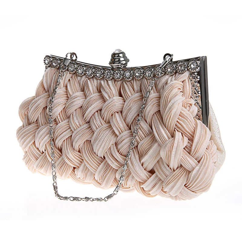Hot Spring Evening Bag Weave Clutch Bags Woman Handbag Silk Elegant Dinner Ladies' Bag Evening Bag High-Grade Handbag EB003